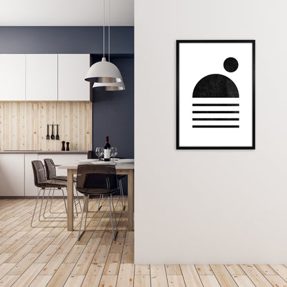 Mid Century with Black Dot A1 White Frame