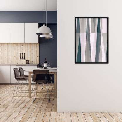 Mono Triangles Abstract Original A1 White Frame