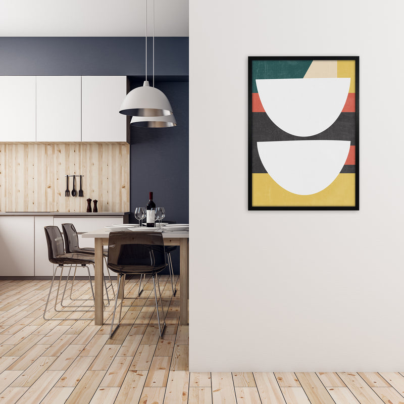 Mid Century Modern Art Print B A1 White Frame