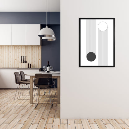 Mid Century Bauhaus Verticle Original A1 White Frame