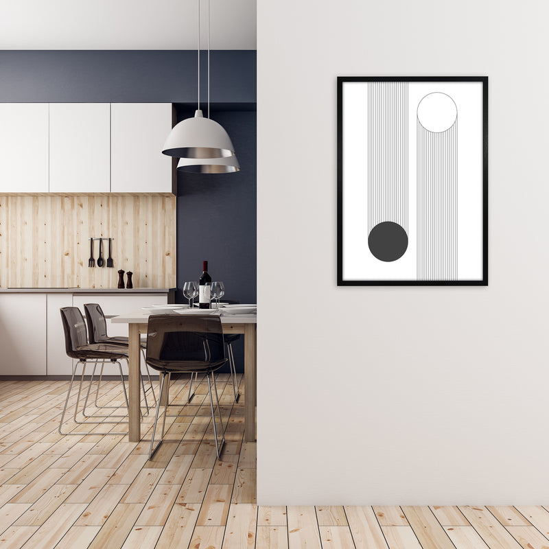 Mid Century Bauhaus Verticle Original A1 White Frame