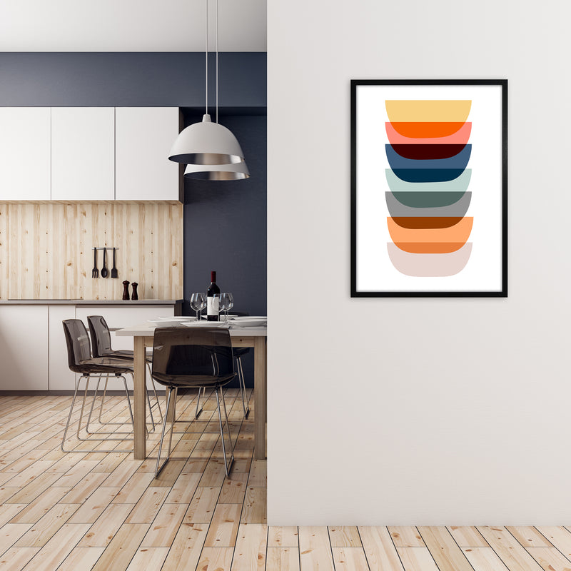 Abstract Mid Century Art Original A1 White Frame