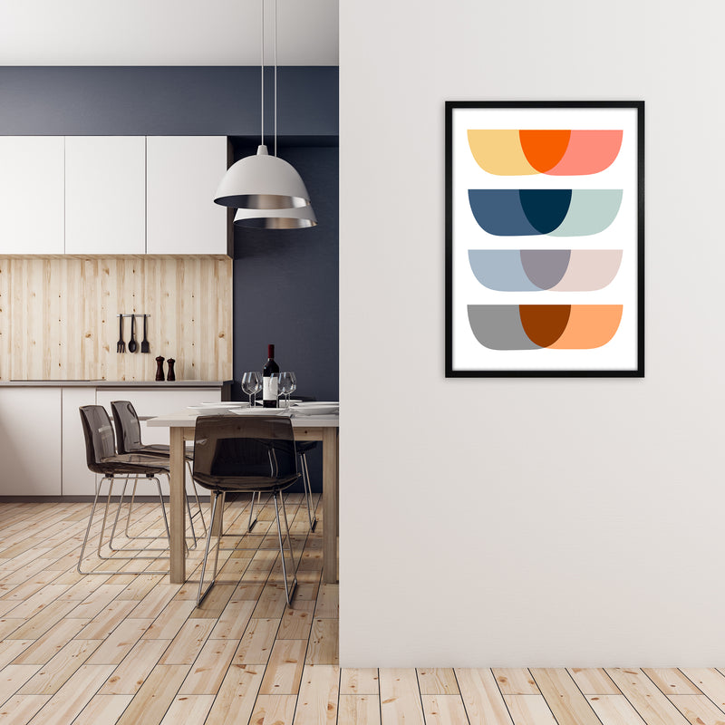 Abstract Mid Century Design Original A1 White Frame