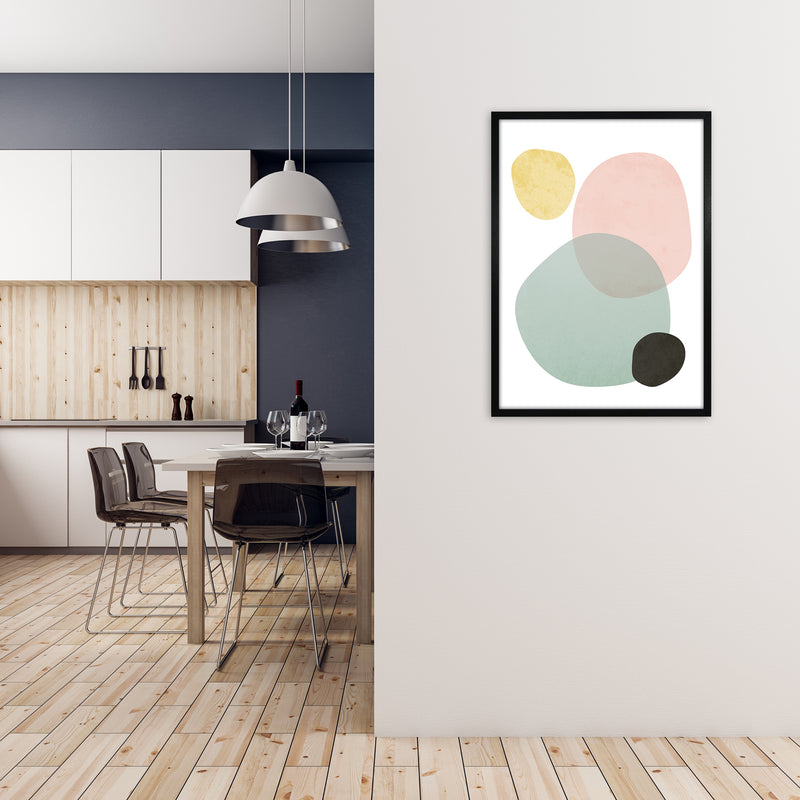 Abstract Pastel Original A1 White Frame