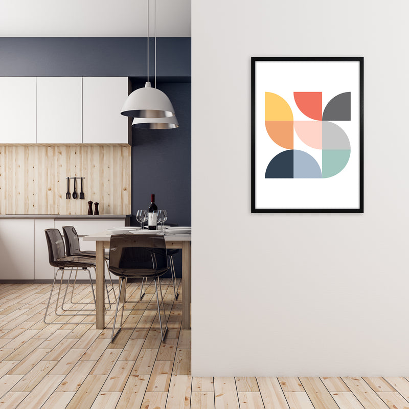 Scandi Quarter Circles Original A1 White Frame