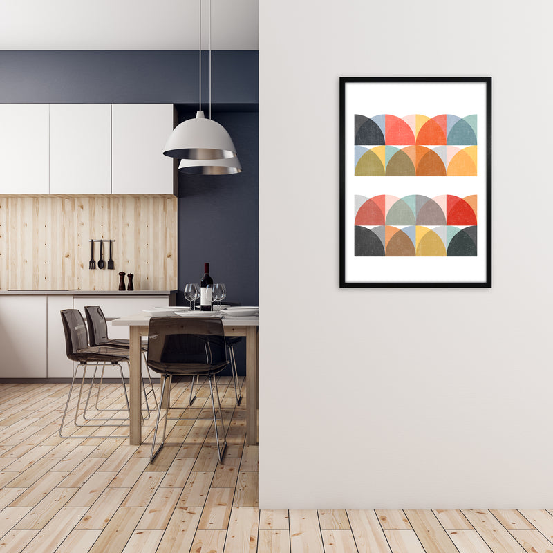 Scandinavian Colorful Geo Original2 A1 White Frame