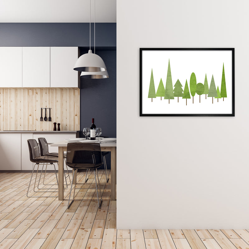 Scandinavian Trees Landscape Original A1 White Frame