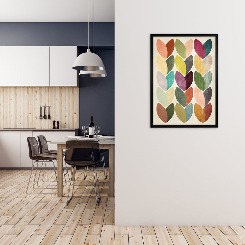 Scandinavian Wall Art on Grey A1 White Frame