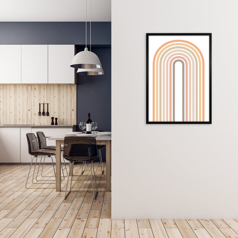 Muted Rainbow Print Original A1 White Frame