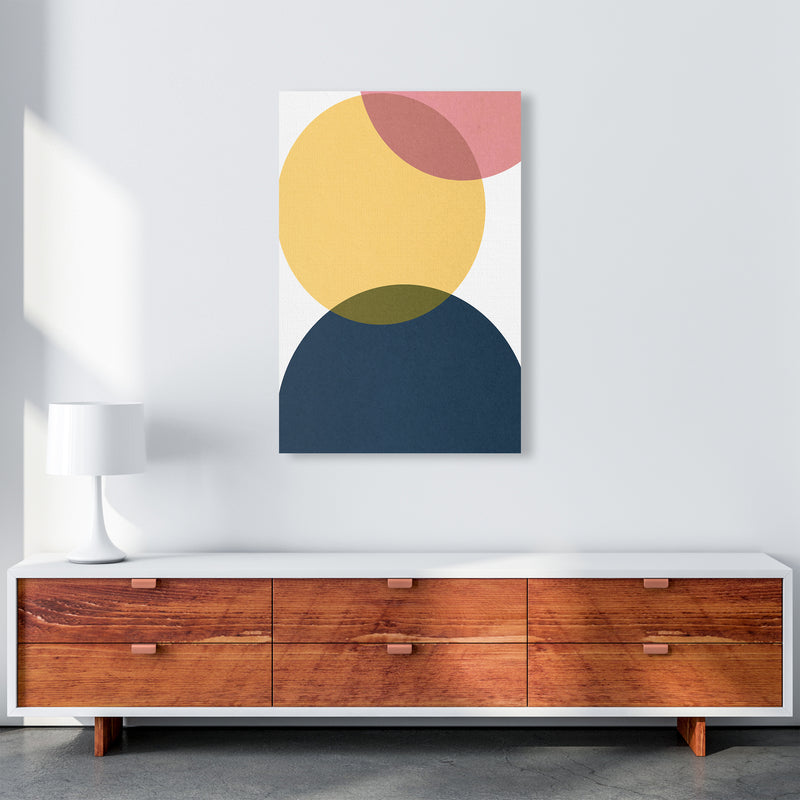 Blue Yellow Pink Pebbles Original A1 Canvas