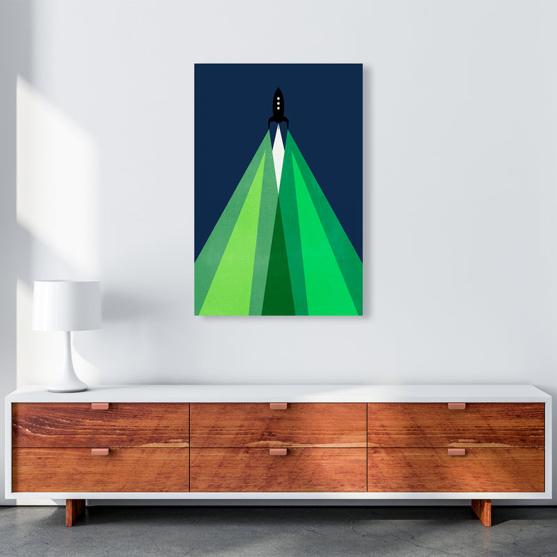 Green and Blue Kids Rocket A1 Canvas