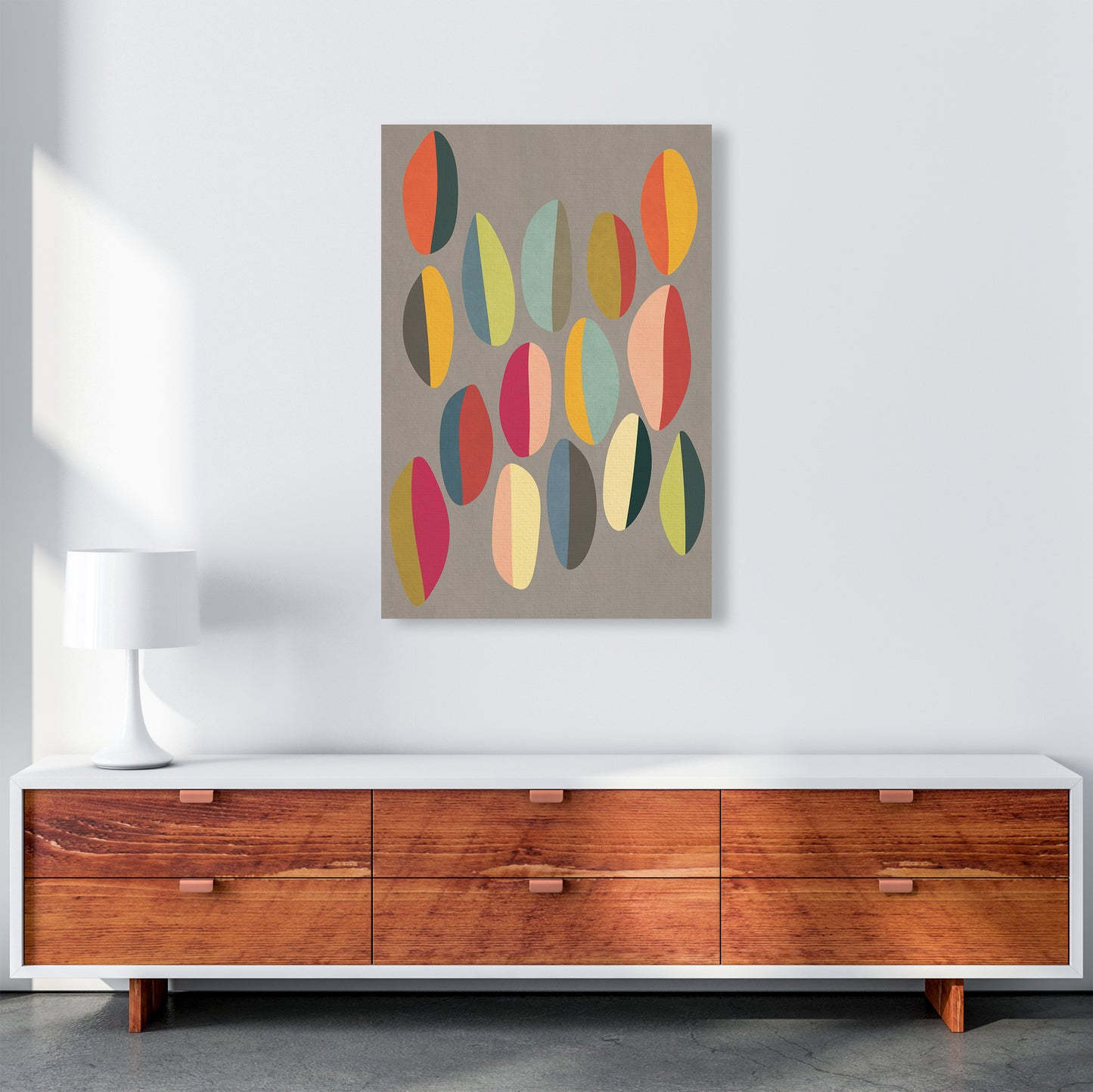 Mid Century Half Pebbles Original A1 Canvas