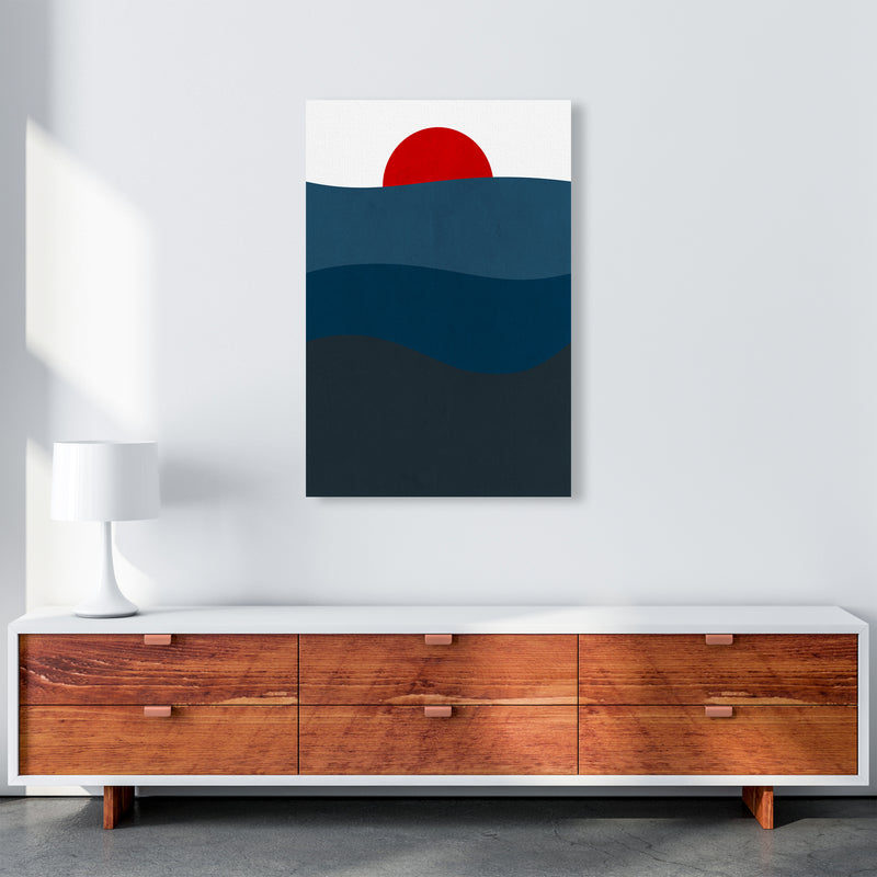 Red Blue Sunset Original A1 Canvas