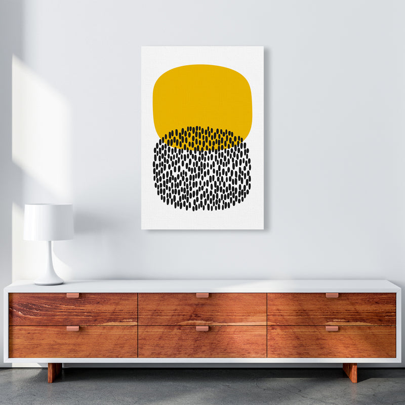 Yellow and Black Dots Original A1 Canvas