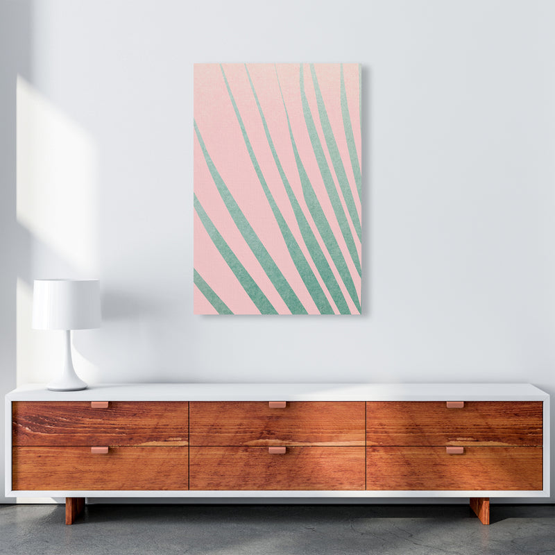 Green Leaves Pink Left Wall Original A1 Canvas