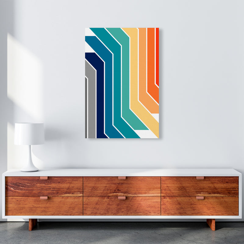 Modern Rainbow Stripes B A1 Canvas