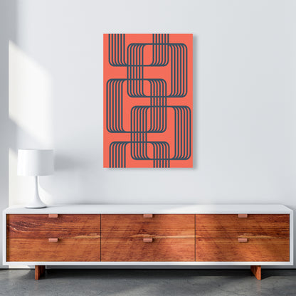 Blue and Red Geometric Wall Art Print B A1 Canvas