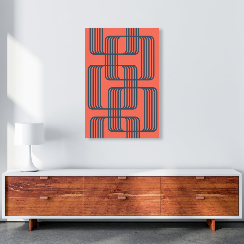 Blue and Red Geometric Wall Art Print B A1 Canvas