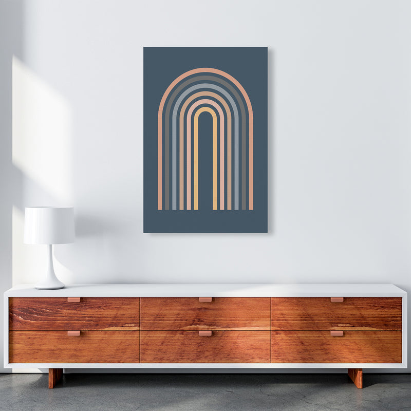Mid Century Blue Wall Art Print A A1 Canvas