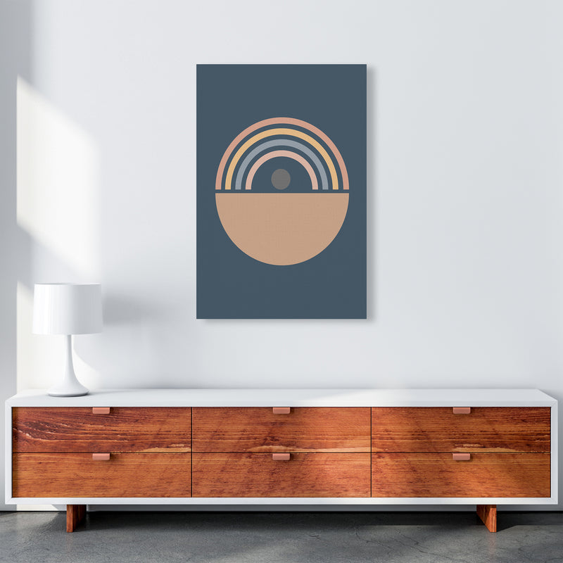 Mid Century Blue Wall Art Print B A1 Canvas