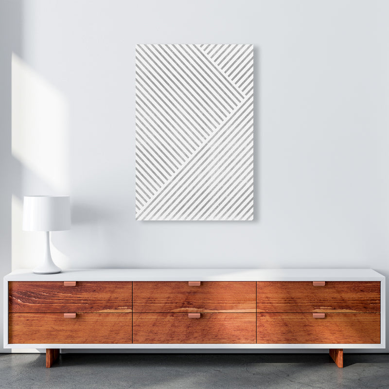Mid Century Texture Lines B A1 Canvas