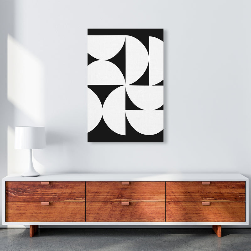Abstract Black and White Half Circles Original Art Print by Print Punk Studio A1 Canvas
