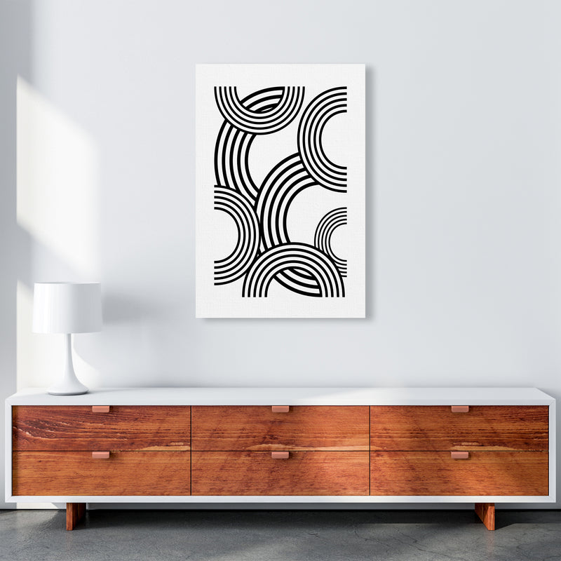 Multi Rainbow Black and White A1 Canvas