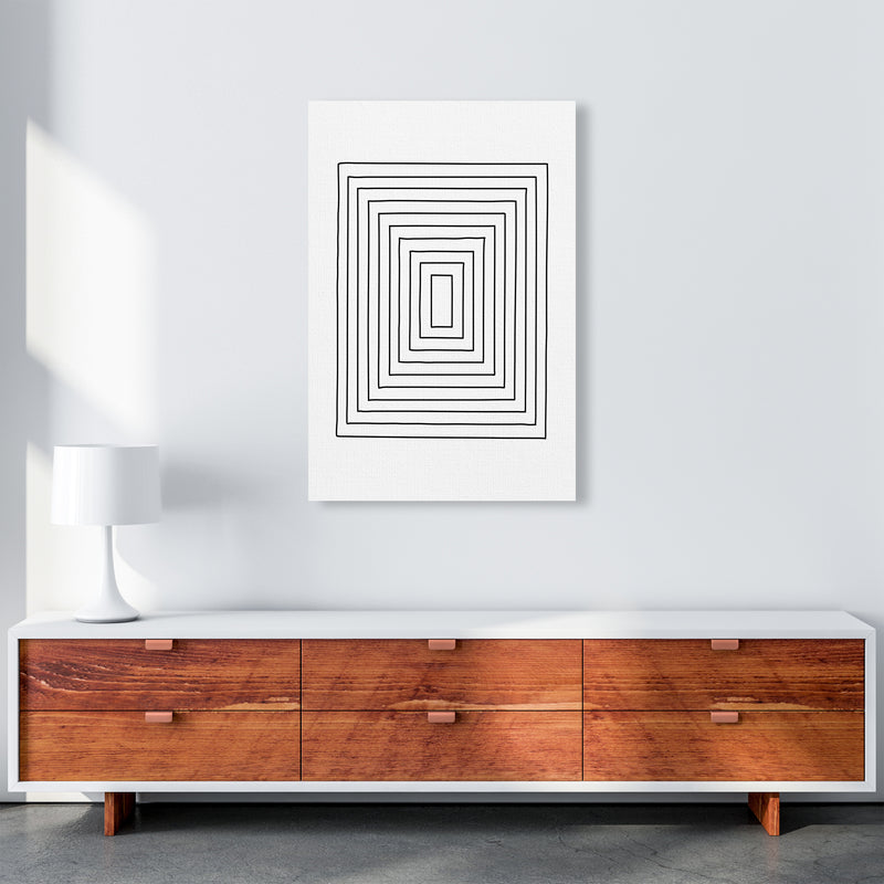 Geometric Set of 2 Black and White  Print B A1 Canvas
