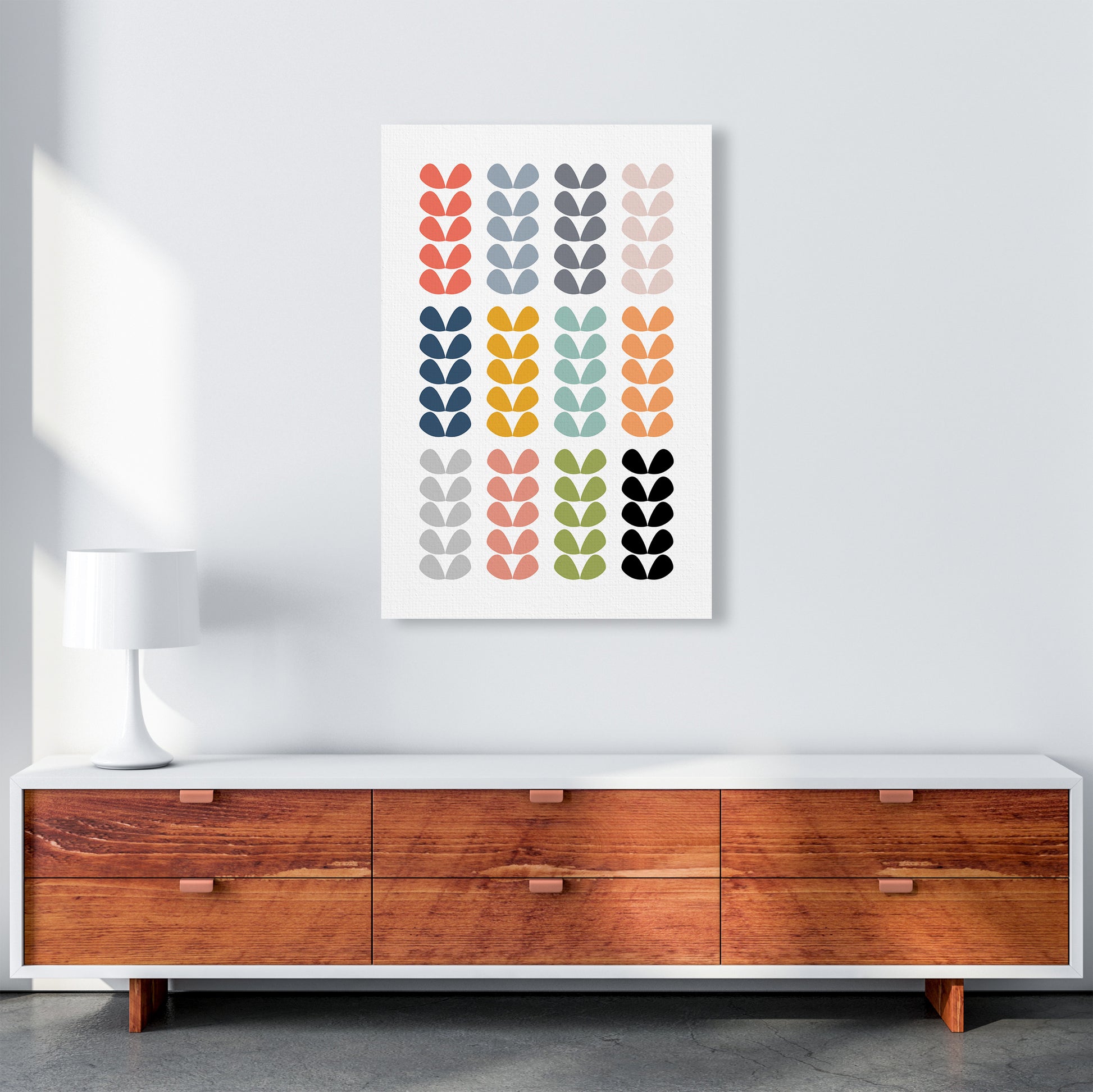 Scandinavian Folk Rainbow Leaves Original A1 Canvas