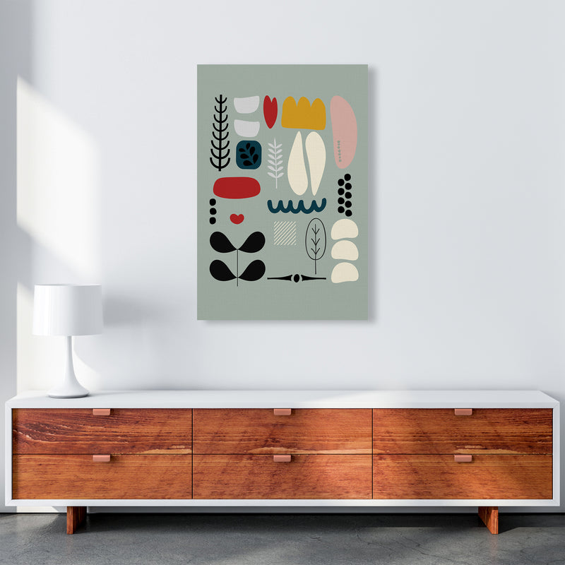 Scandinavian Shapes on Blue Original A1 Canvas