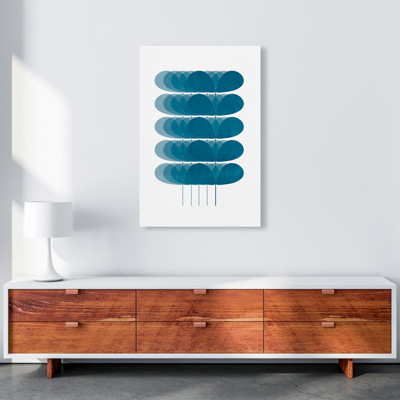 Scandinavian Turquoise Leaves Original A1 Canvas