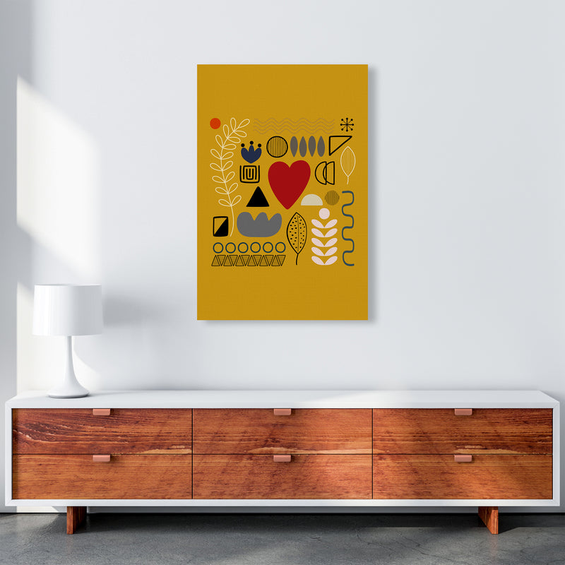 Yellow Scandinavian Abstract Shapes Original A1 Canvas