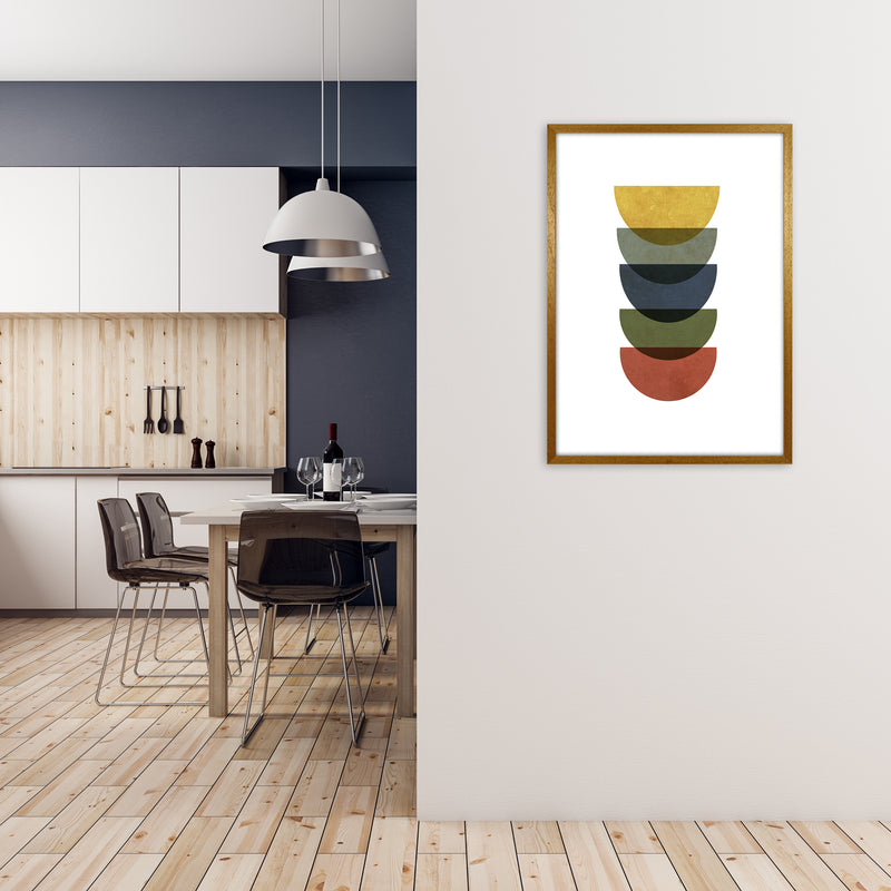 Mid Century Rainbow Grunge Original A1 Print Only