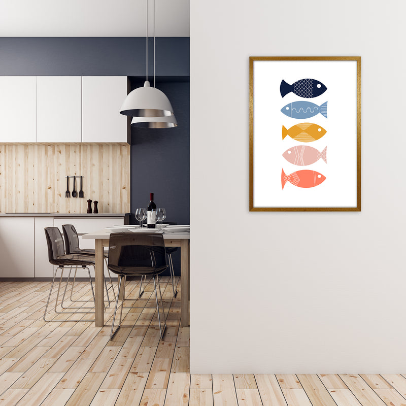 Scandi Mid Mod Fish Original A1 Print Only