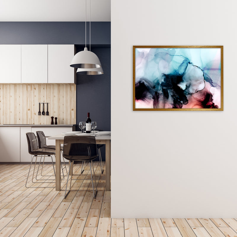 Abstract Watercolor Blue Pink Original A1 Print Only