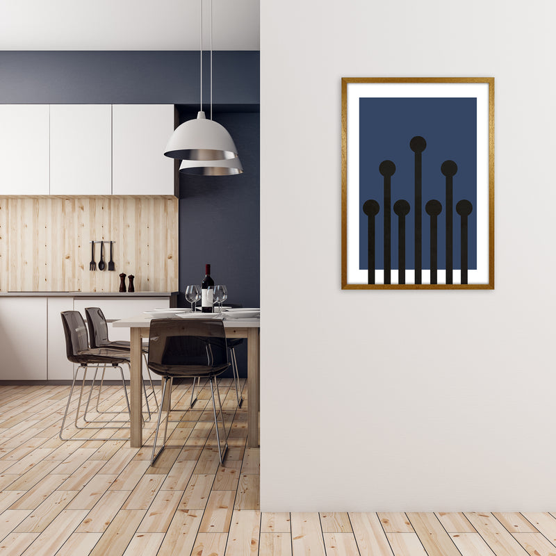 Black and Blue Scandinavian Art A1 Print Only