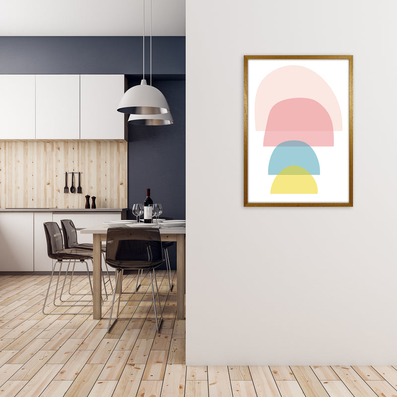 Four Coloured Half Pebbles Original A1 Print Only