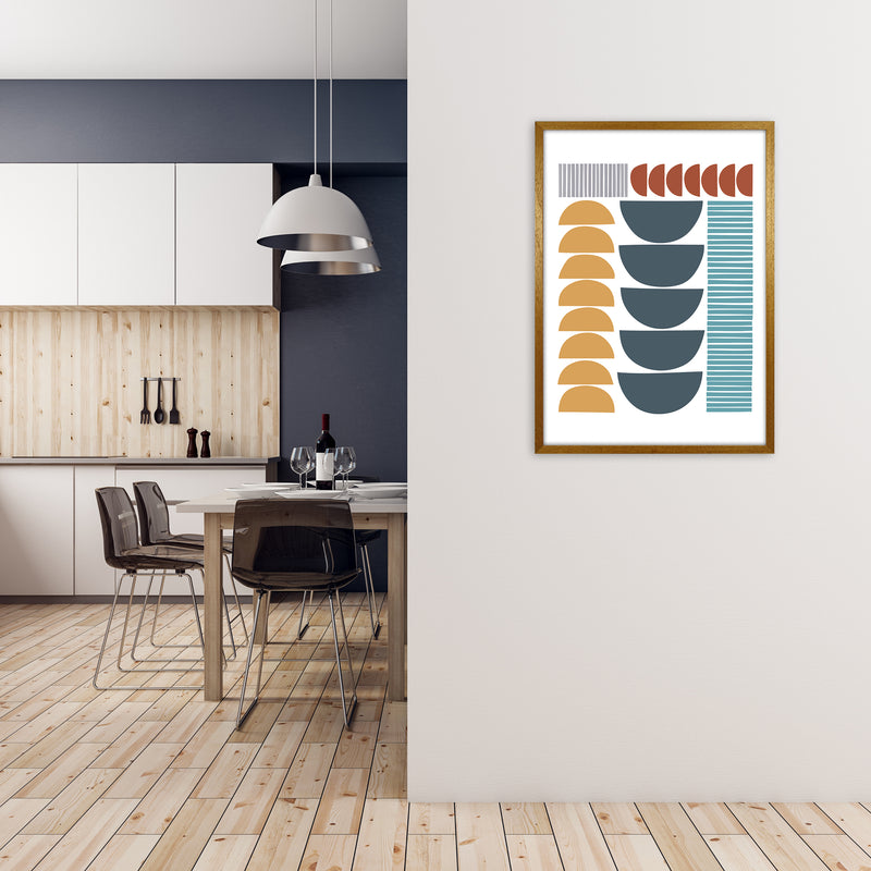 Mid Century Colorful Shapes Original A1 Print Only
