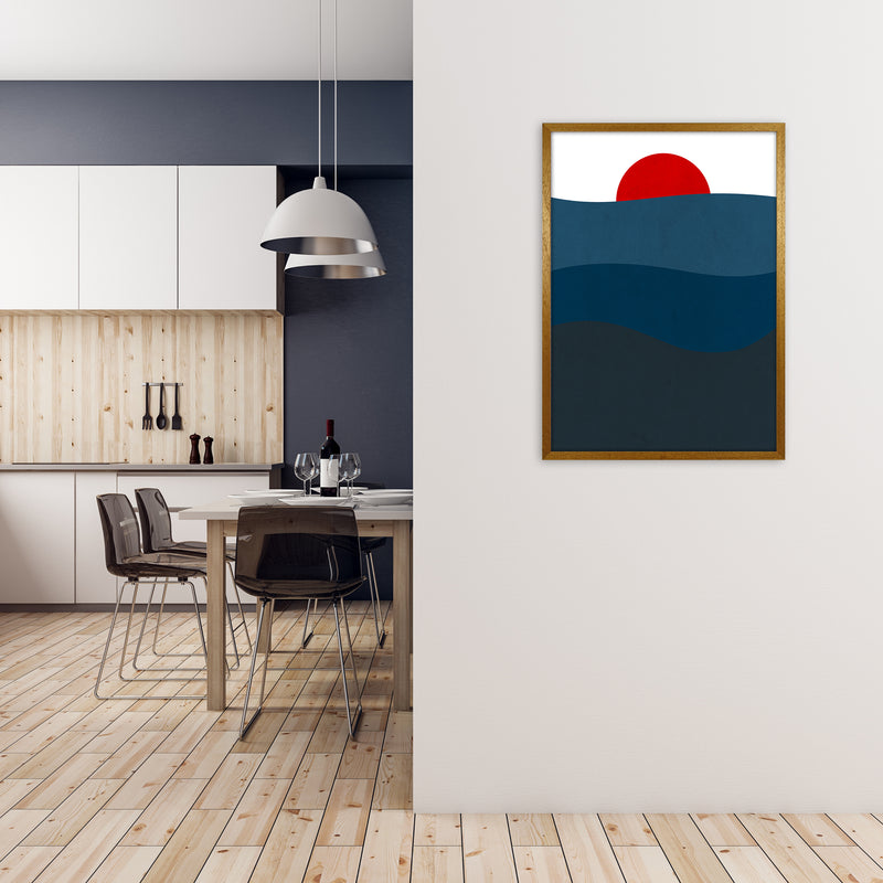 Red Blue Sunset Original A1 Print Only