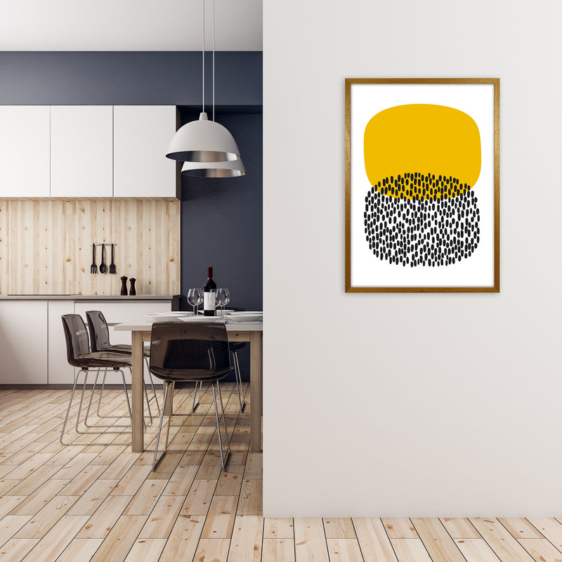 Yellow and Black Dots Original A1 Print Only