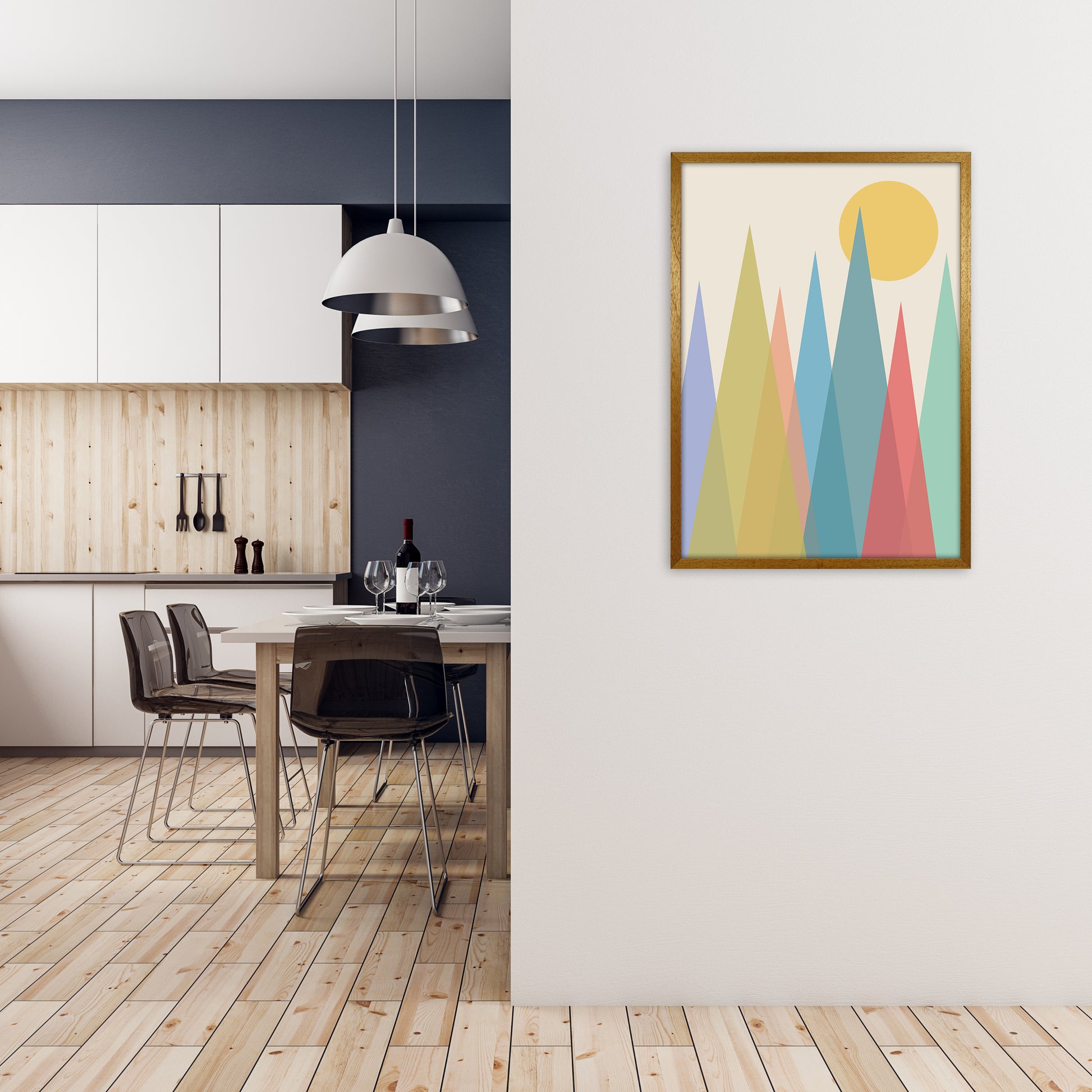 Day and Night Nursery Mid Century Modern Art Prints Day A A1 Print Only