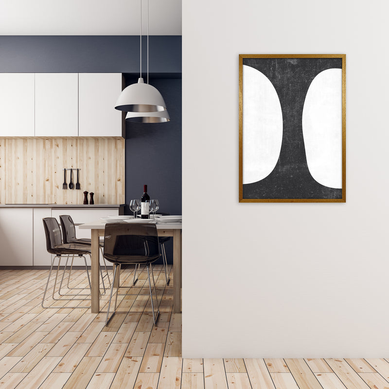 Mid Century Black and White Grunge Wall Art A A1 Print Only