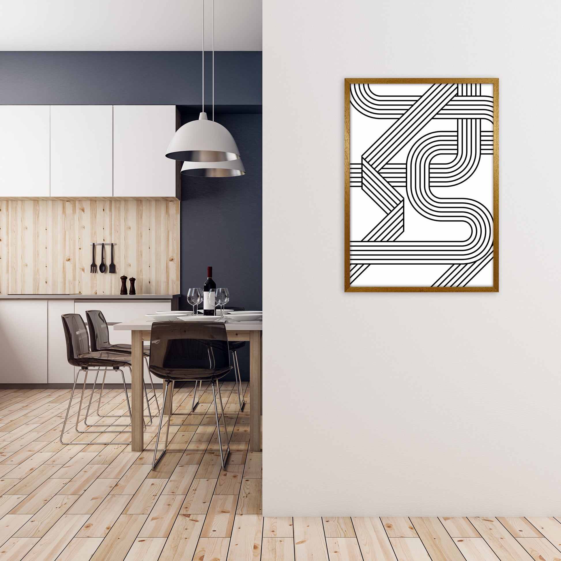 Black and White Geometric Patterns A A1 Print Only