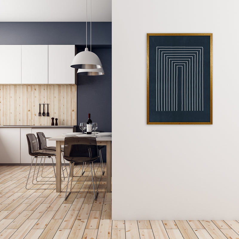 Mid Century Modern Blue Print A A1 Print Only