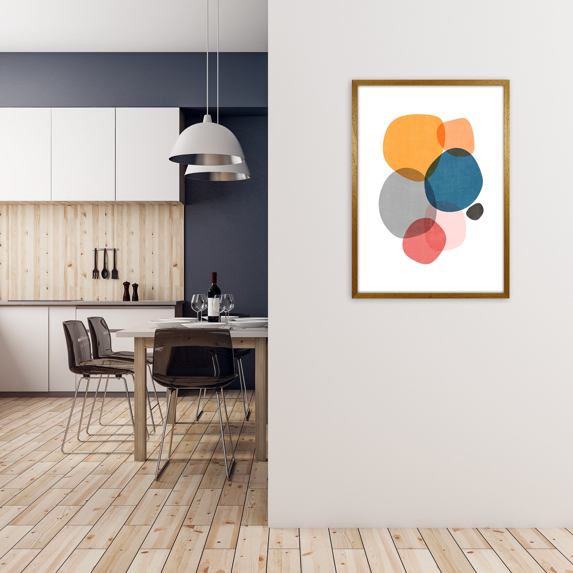 Mid Mod Abstract Shapes E A1 Print Only