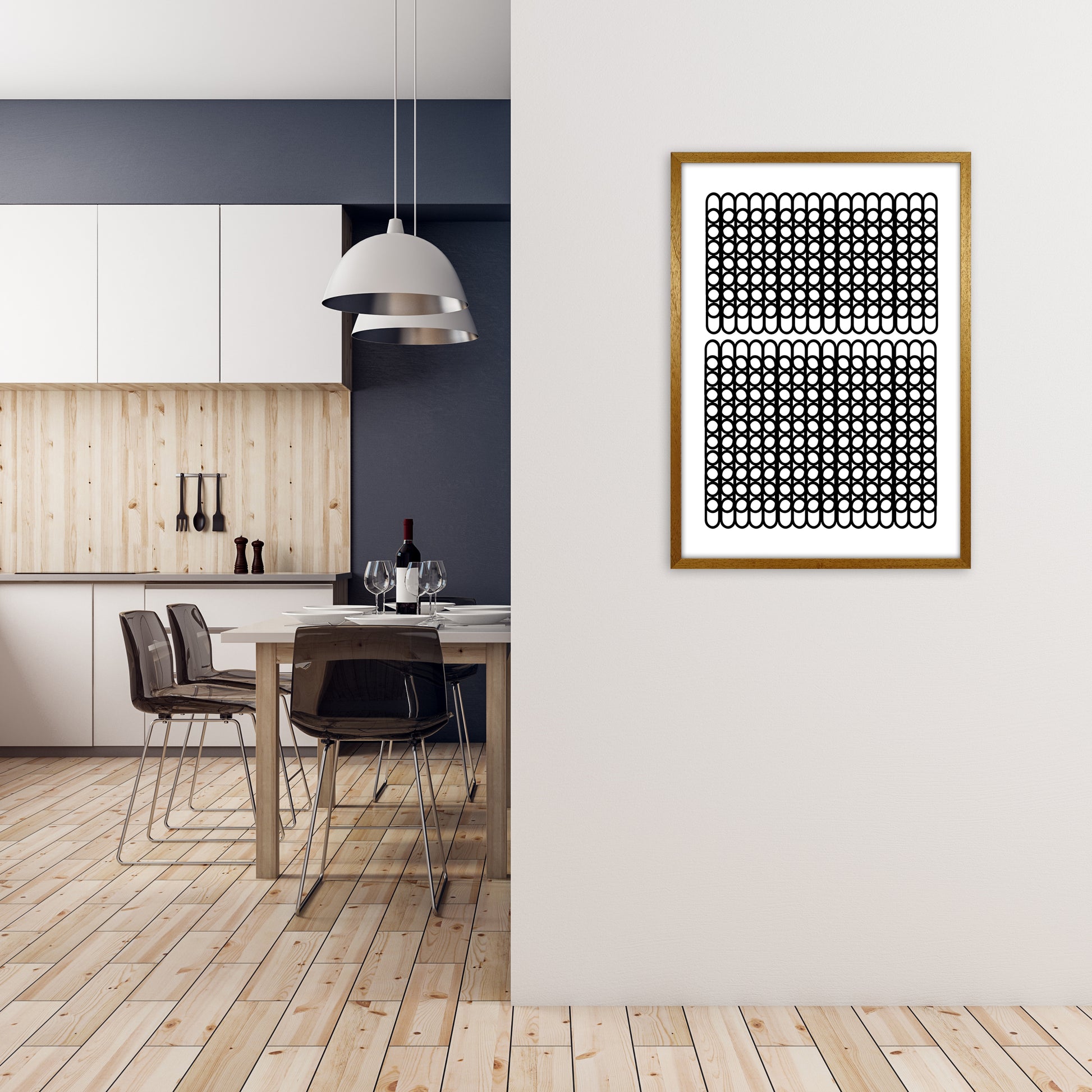 Abstract Black and White Naïve Design Original Art Print by Print Punk Studio A1 Print Only