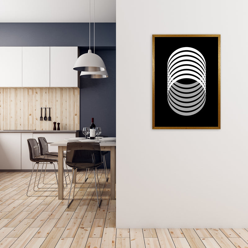 Abstract Modern Back and White Circles Original A1 Print Only