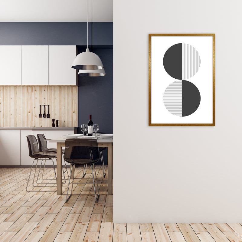 Black and White Geometric Circles A1 Print Only