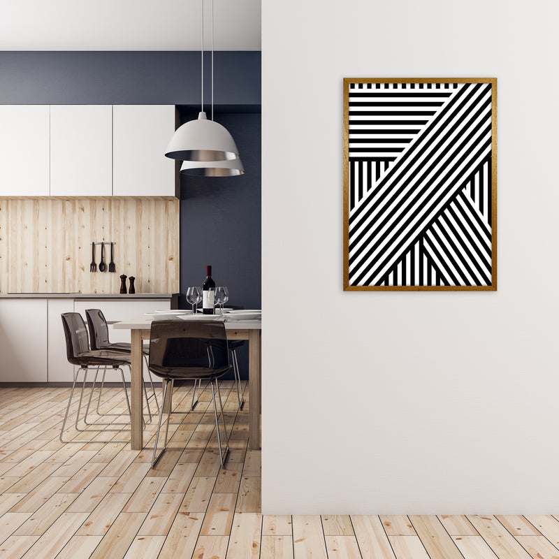 Black and White Large Stripes A1 Print Only
