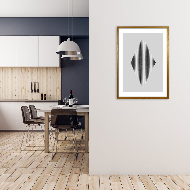 Black and White Lines Diamond A1 Print Only